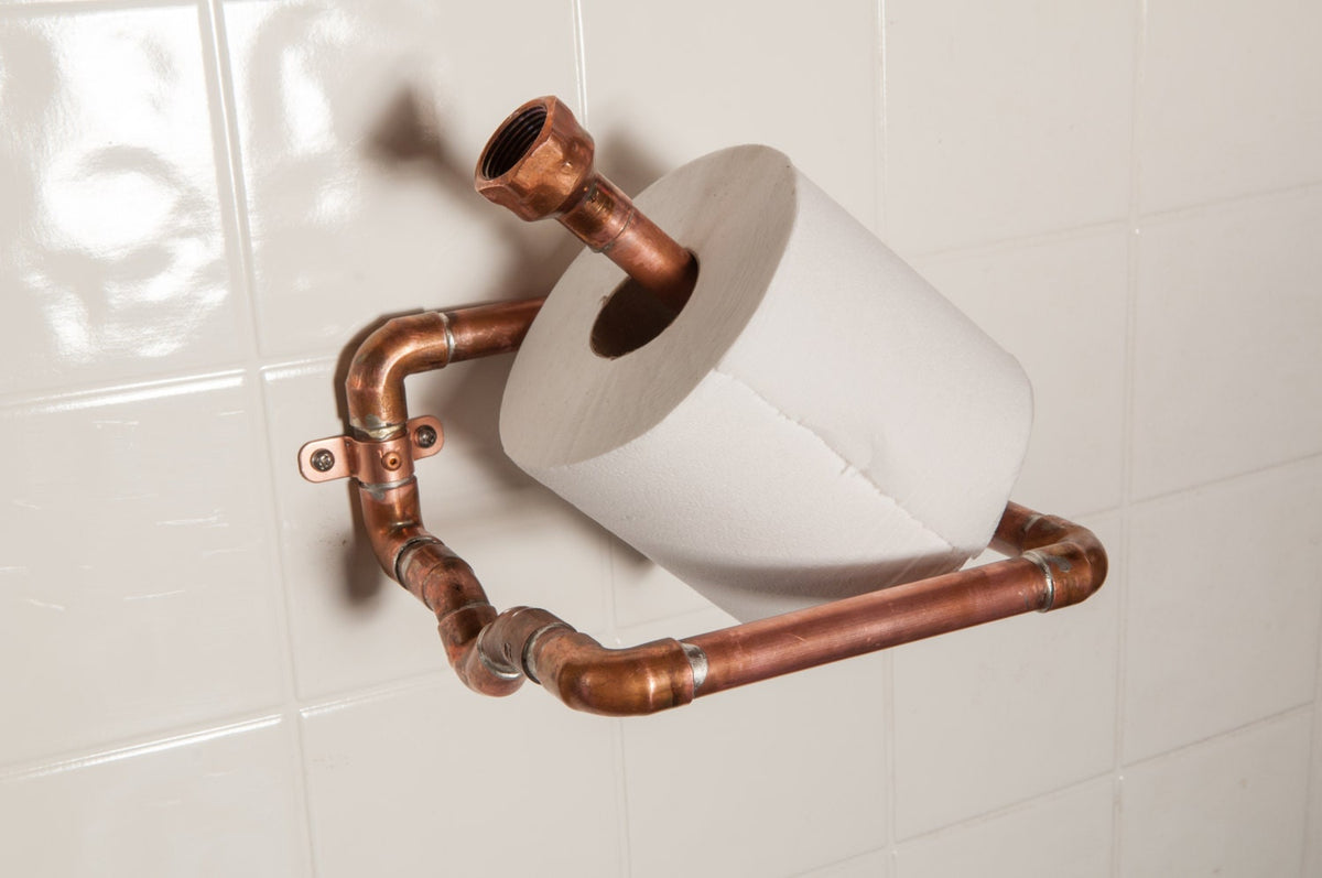 Industrial Copper Toilet Paper Holder