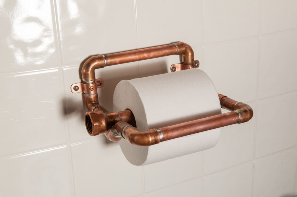 Industrial Copper Toilet Paper Holder